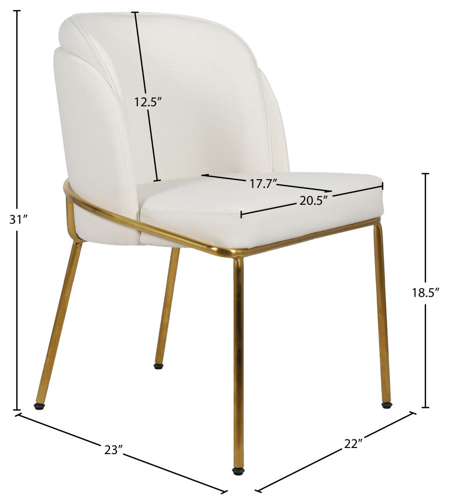 Jagger Upholstered Dining Chair, White, Set of 2