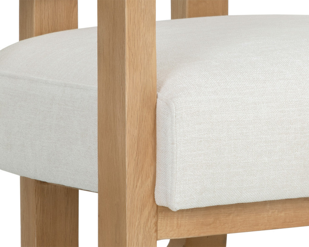 Madrone Lounge Chair, Rustic Oak, Heather Ivory Tweed