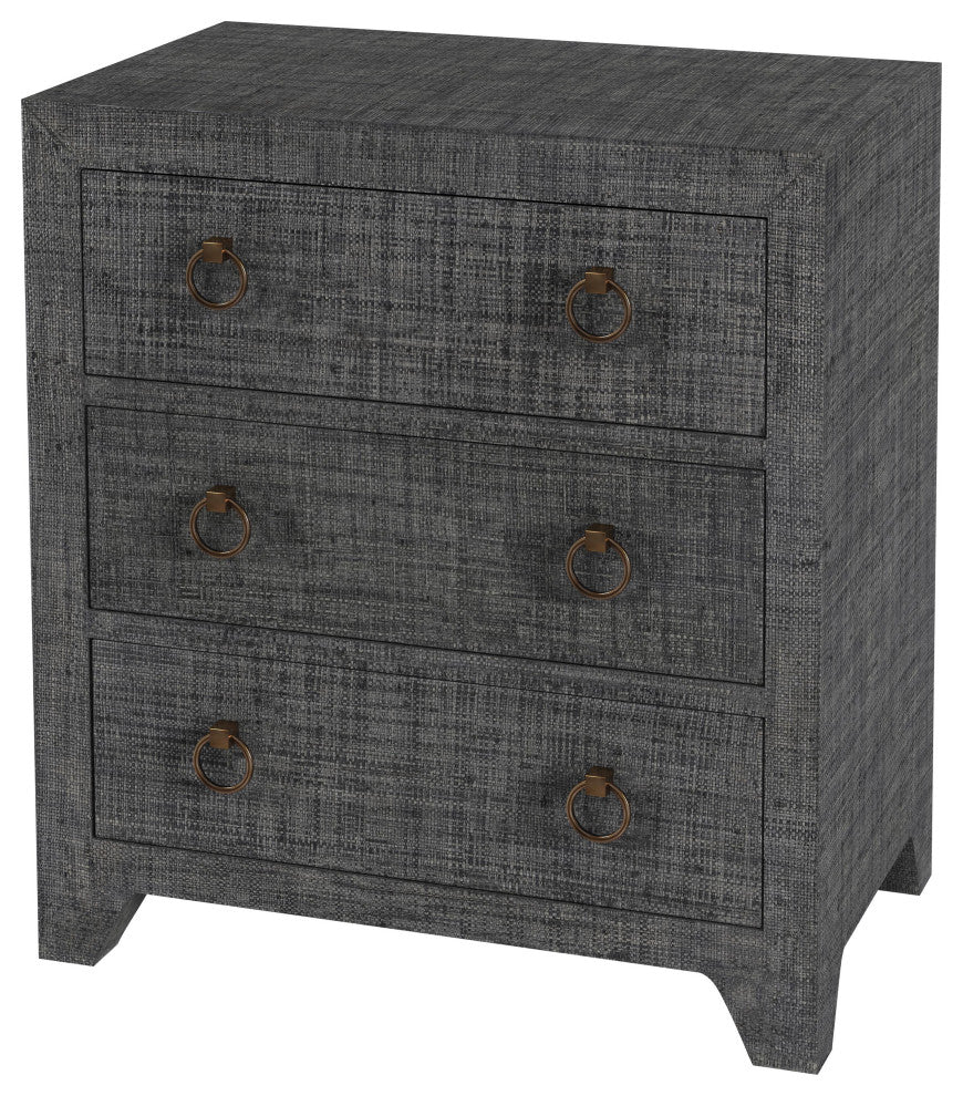 Butler Specialty Company, Bar Harbor Charcoal Raffia 3 Drawer Chest, Charcoal