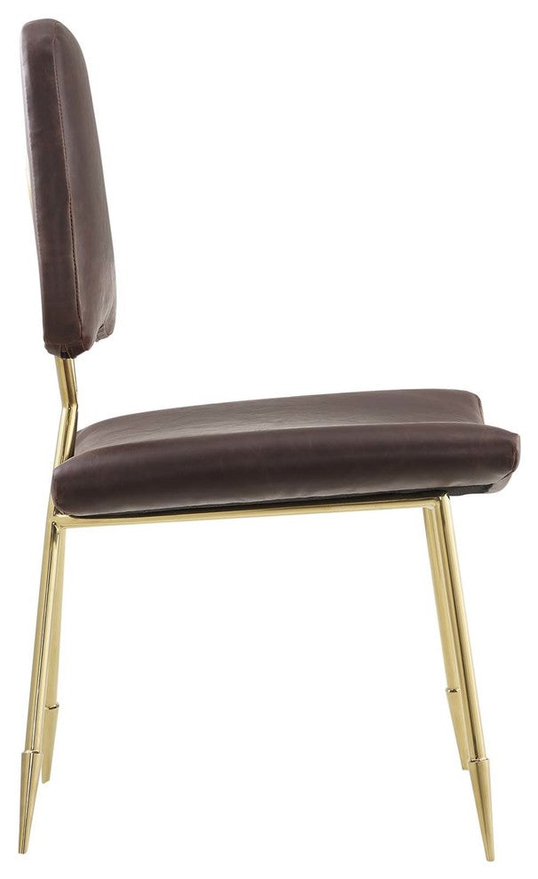 Modway Ponder Antique Faux Leather Accent Chair, Brown
