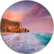 Beautiful Paradise Sunset, Seascape Large Disc Metal Wall Art, 11"