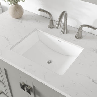 Eviva Aberdeen 42" Transitional Bathroom Vanity With White Carrara Quartz Top, Gray