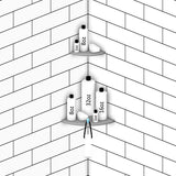 Boundless Shelving Solutions 9 inch Corner Shelf Ivory Bathroom Shower, No Hook