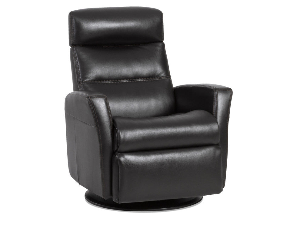 IMG Divani Relaxer Recliner, Small Power Recline With Trend Smoke Leather