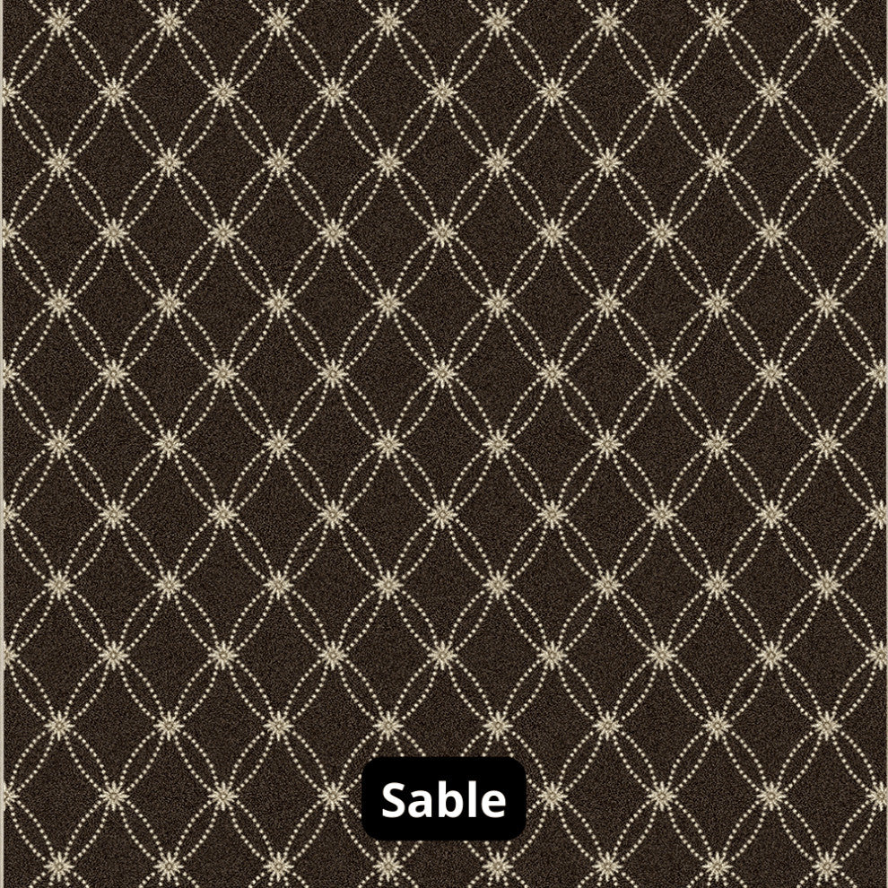 Ribbon Pattern 3/8 Thick Indoor Area Rug Carpet, Sable, 9x11