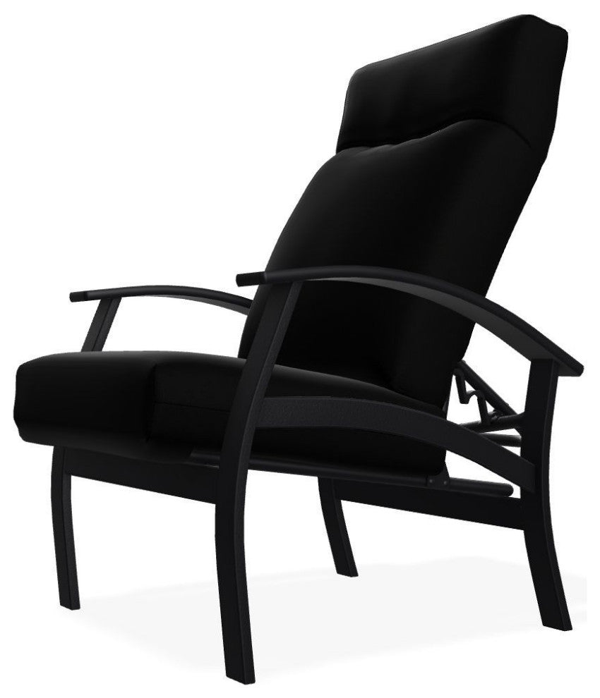 Belle Isle Cushion Outdoor Adjustable Back Chair, Black/Black