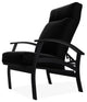 Belle Isle Cushion Outdoor Adjustable Back Chair, Black/Black