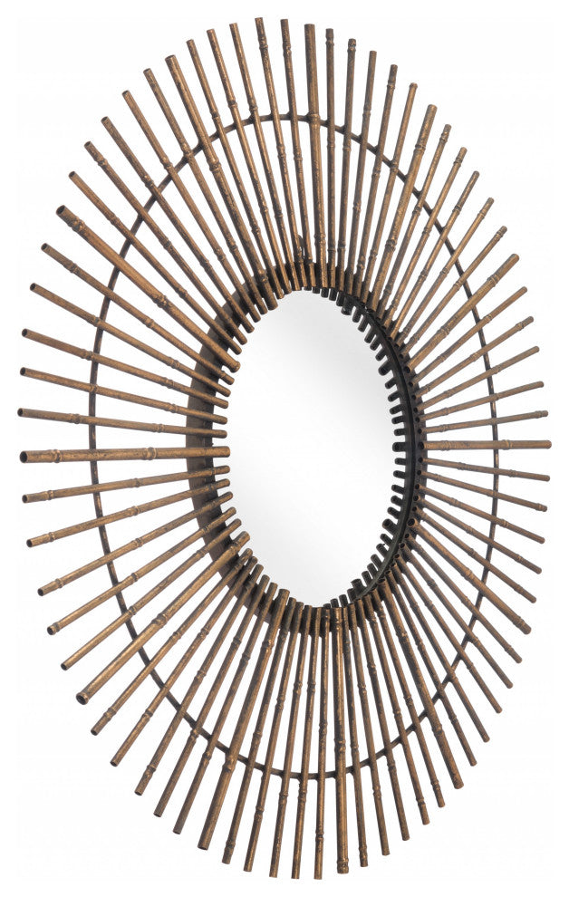 Gold Tribal Round Mirror