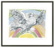Flying Dove with Rainbow Background, 1952