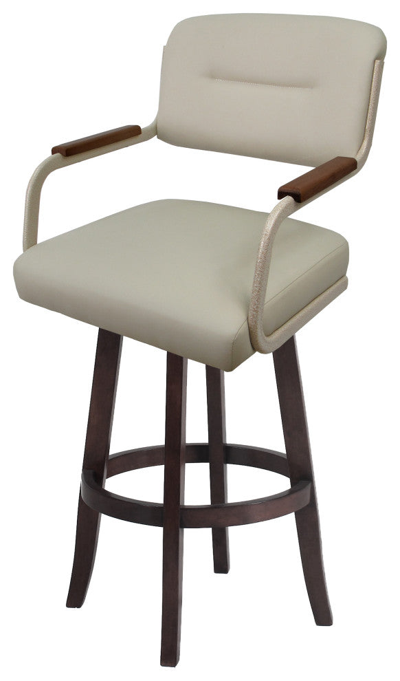 Swivel Metal Stool, M-115 Vivian, Ocean Beige, Gray, Ocean Beige - Beige Moca, 34"