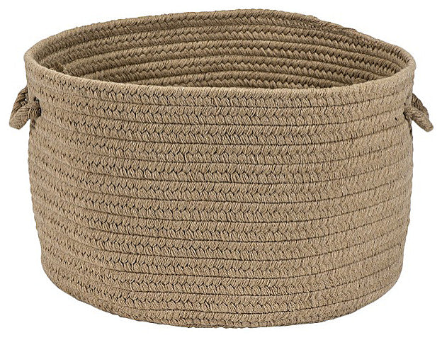 Colonial Mills Basket Sunbrella Solid Wheat Round