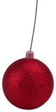 80Mm 3" Red Glitter Ball Ornament With Wire