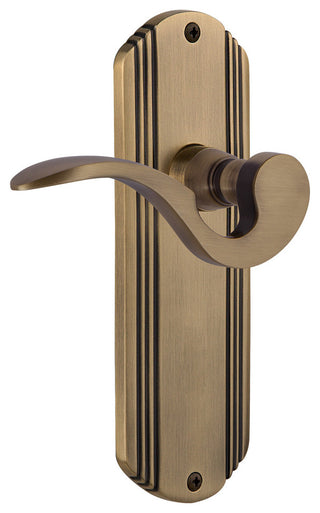 Deco Plate With Manor Lever, Antique Brass, Right-Handed