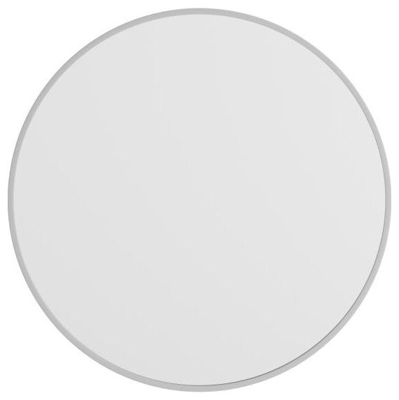 Julianne Round Metal Framed Wall Mirror, Silver, 30"