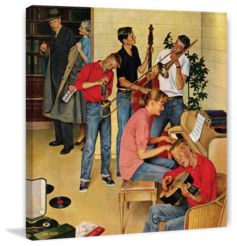 "Jam Session" Painting Print on Canvas by John Falter