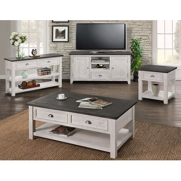 Monterey Solid Wood Sofa Console Table, White, Gray