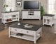 Monterey Solid Wood Sofa Console Table, White, Gray