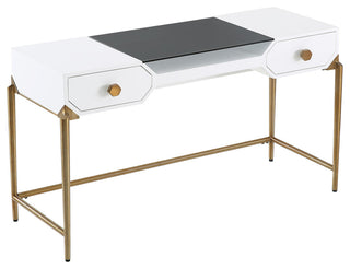 TOV Furniture Bajo White Lacquer Desk