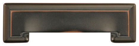 3 " and 96mm Studio Collection Oil-Rubbed Bronze Cup Cabinet Pull P3013-OBH