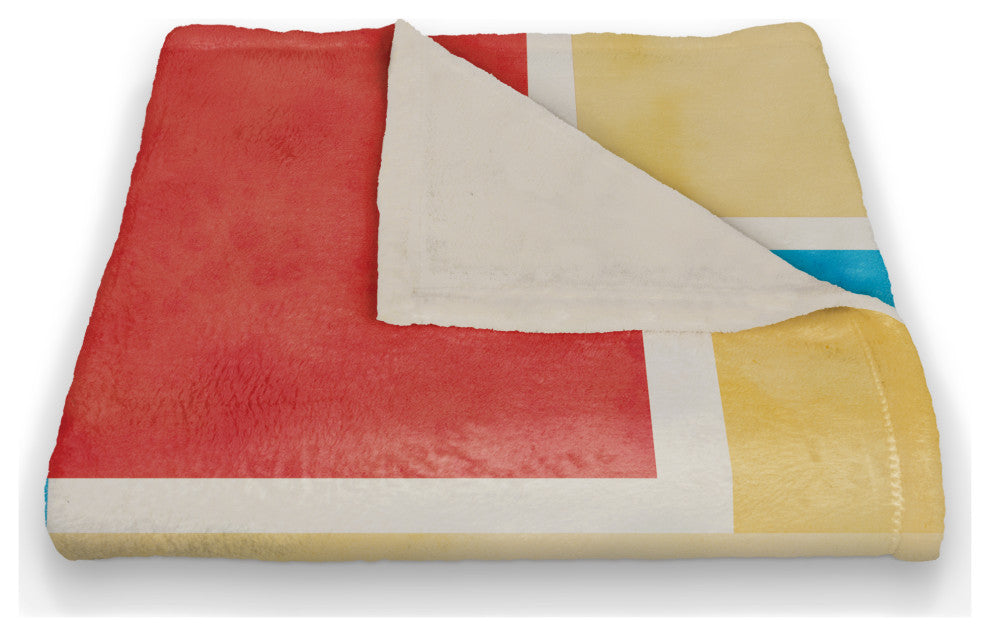 Colorful Primary Abstract I 50"x60" Coral Fleece Blanket
