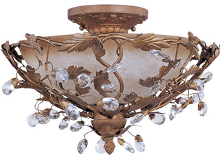 Maxim 2859 Elegante 16"W 3 Light Ceiling Light - Etruscan Gold / Frosted Ivory