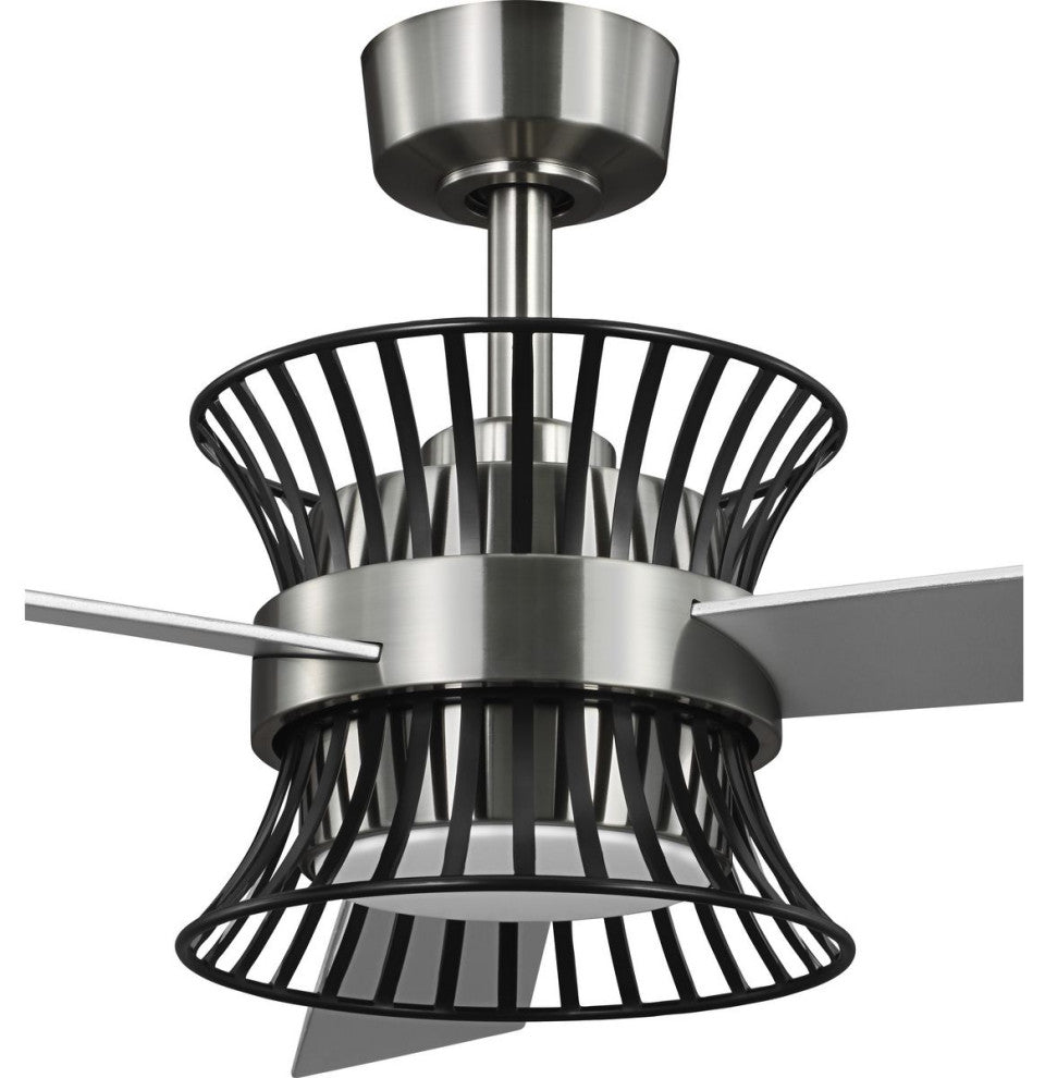 Bisbee Collection 55" 3-Blade Global Ceiling Fan, Brushed Nickel