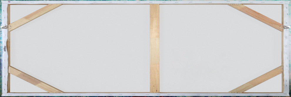 "Rough Sea Waves" Painting Print on Wrapped Canvas, 45x15