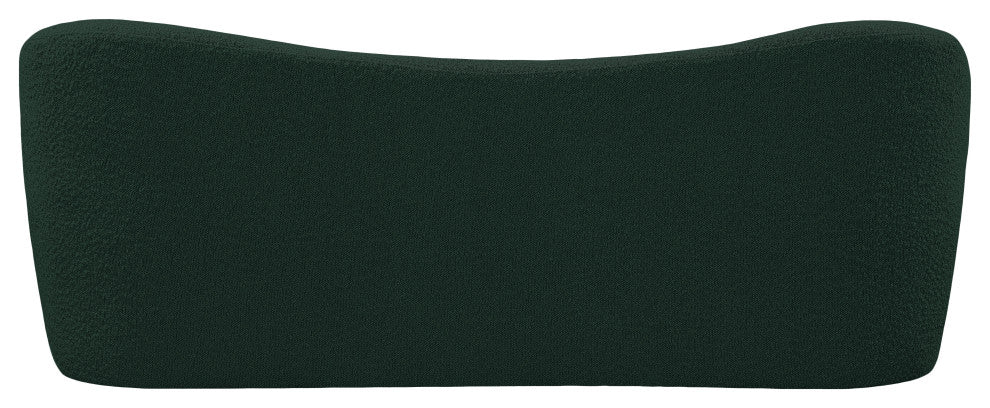 Flair Boucle Fabric Upholstered Bench, Green
