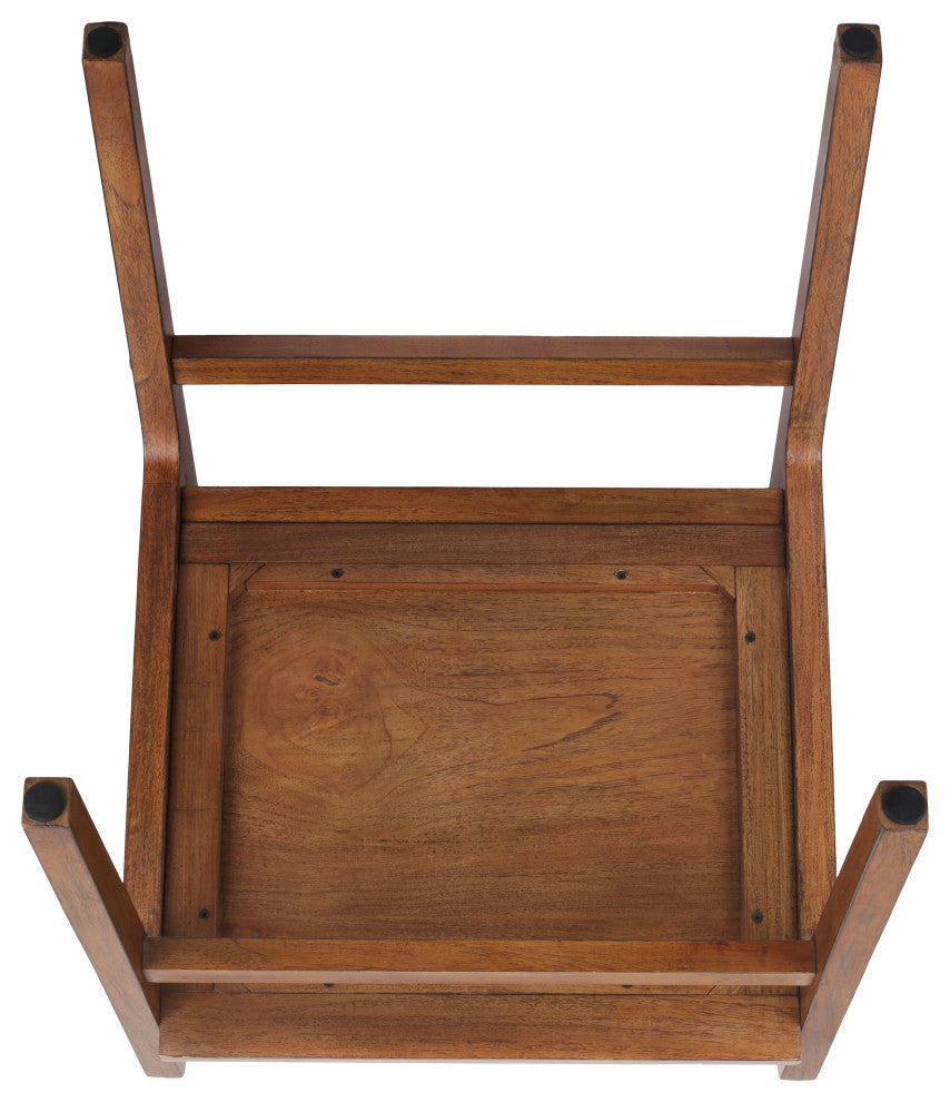 Davina Teak Dining Side Arm Chair, Java Brown
