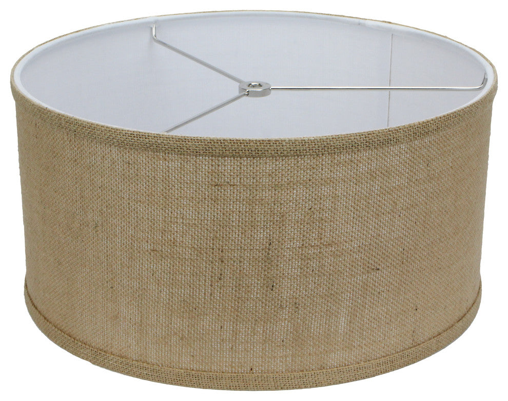 Fenchel Shades 14"x14"x7" Spider Attachment Drum Lamp Shade, Burlap Natura