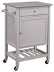 Kitchen Cart With Stainless Steel Top, Gray