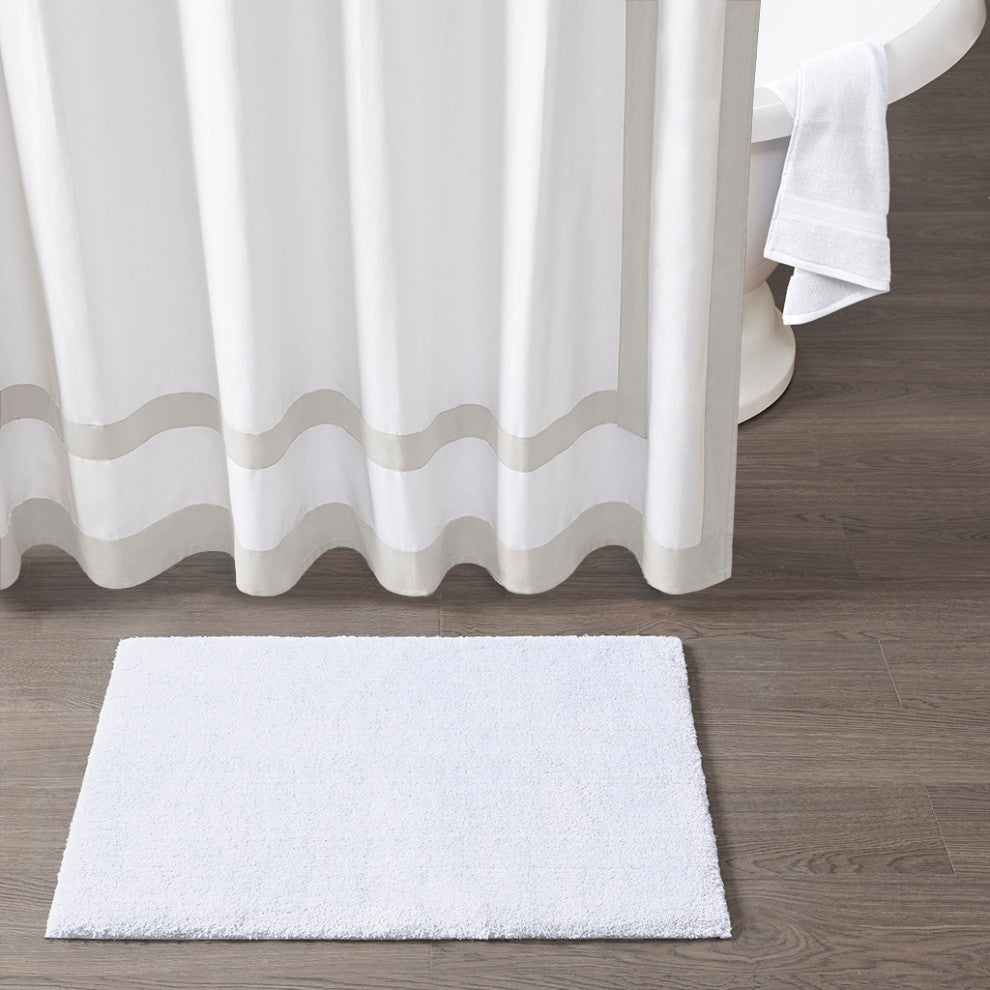 Madison Park Signature Marshmallow Bath Rug, White, 24x40"