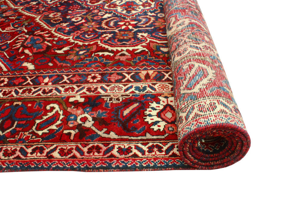 Fine Vintage Distressed Marly Red/Ivory Rug, 8'2 x 12'0
