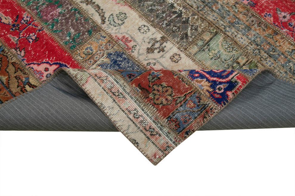 Rug N Carpet - Hand-Knotted Oriental 6' 9" x 9' 11" Wool Patchwork Area Rug