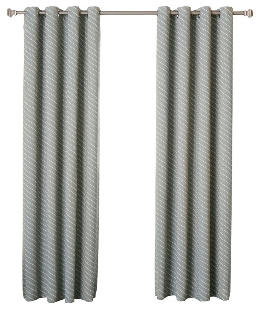 Diagonal Stripe Curtains, Pair, Dove, 84"