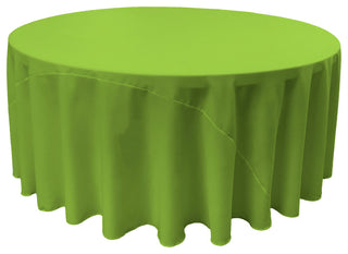 LA Linen Round Polyester Poplin, Lime, 132" Round