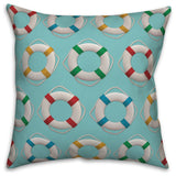 Lifesaver Pattern 16x16 Throw Pillow