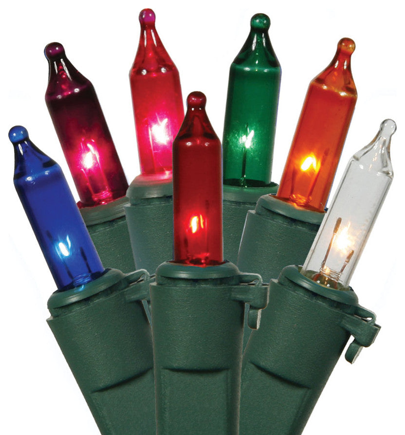 Vickerman W402610 Multi-Colored Mini-Lights On Green Wire,Christmas Light Strand