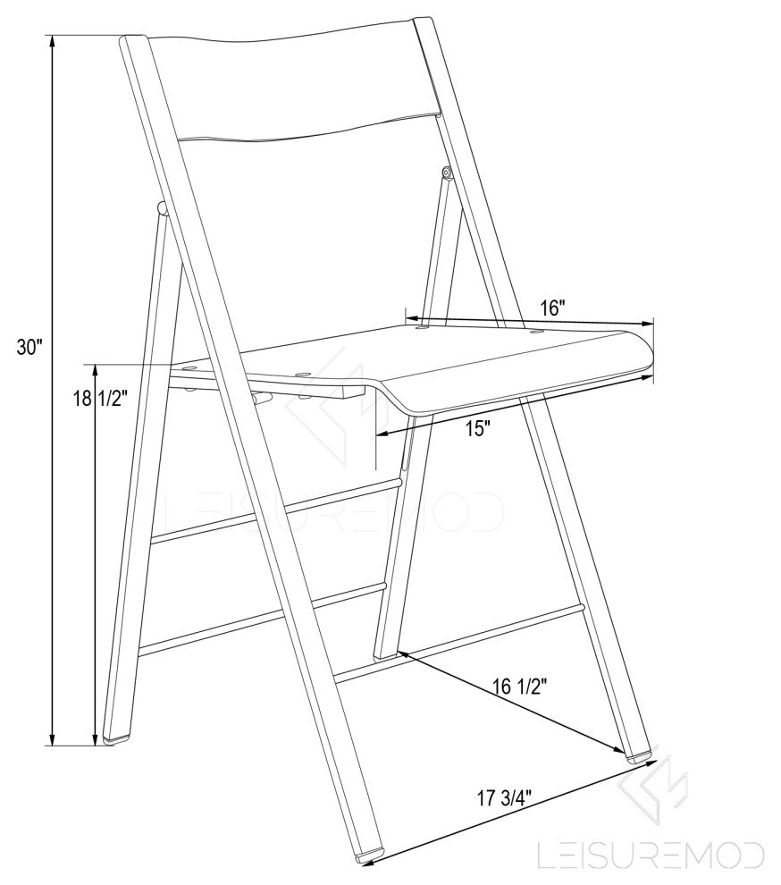LeisureMod Menno Stackable Dining Folding Chair, Clear, Set of 2, Red