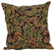 17" Tapestry Throw Pillows With Inserts, Set of 2, Brown Damask