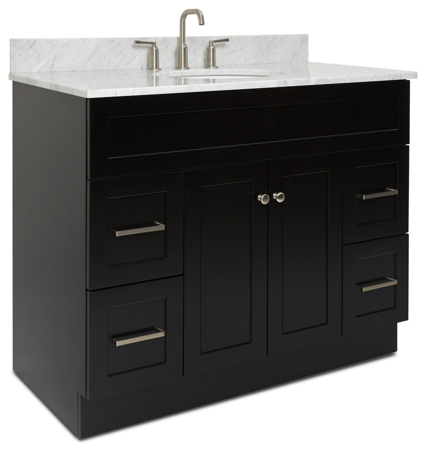 Ariel Hamlet 43" Oval Sink Bath Vanity, 0.75" Carrara Marble
