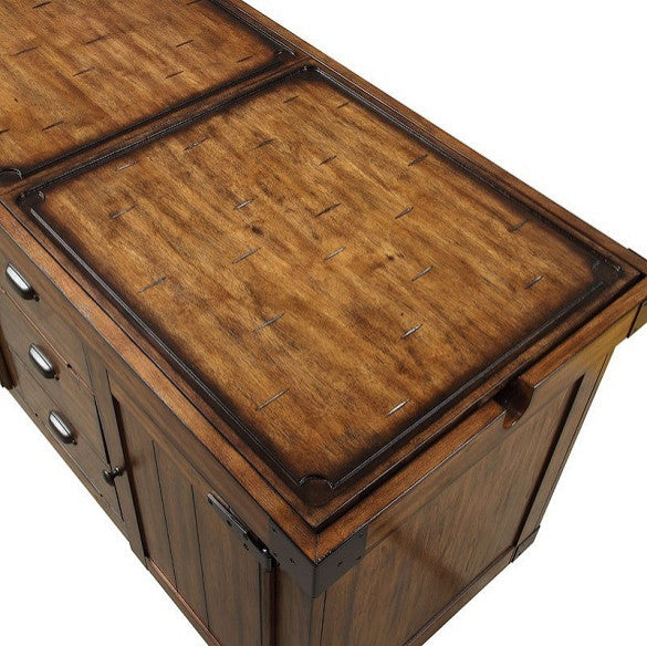 Aldric Distressed Tobacco Industrial Serving Cart