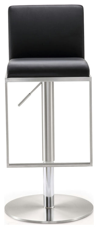 TOV Furniture Amalfi Black Stainless Steel Adjustable Barstool
