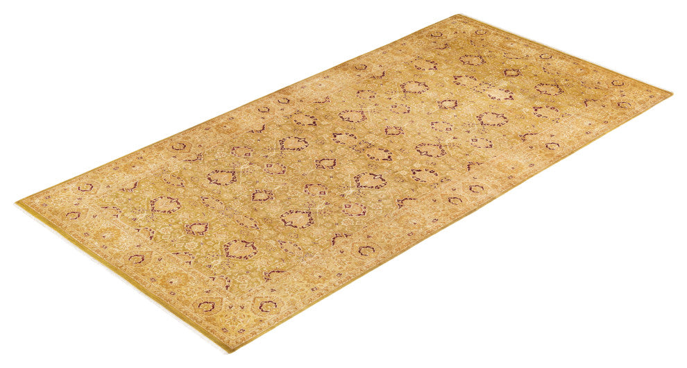Mogul, One-of-a-Kind Hand-Knotted Runner Green, 6'3"x13'1"