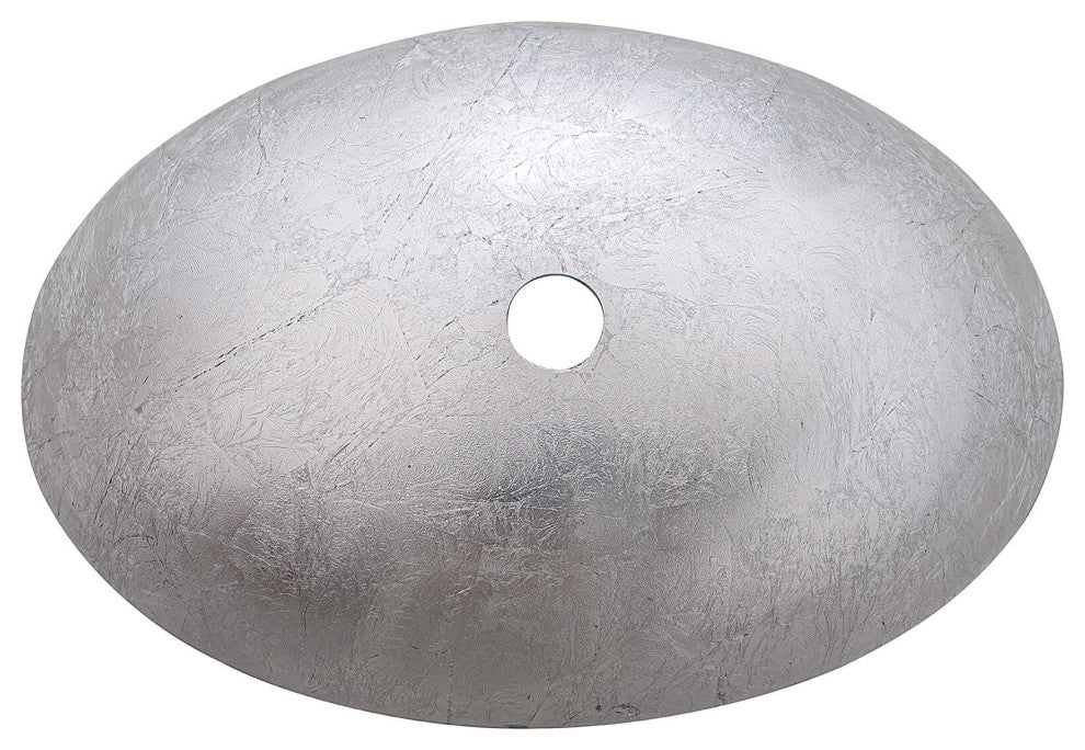 Fine Fixtures modern Glass Vessel Oval 20x14, Silver