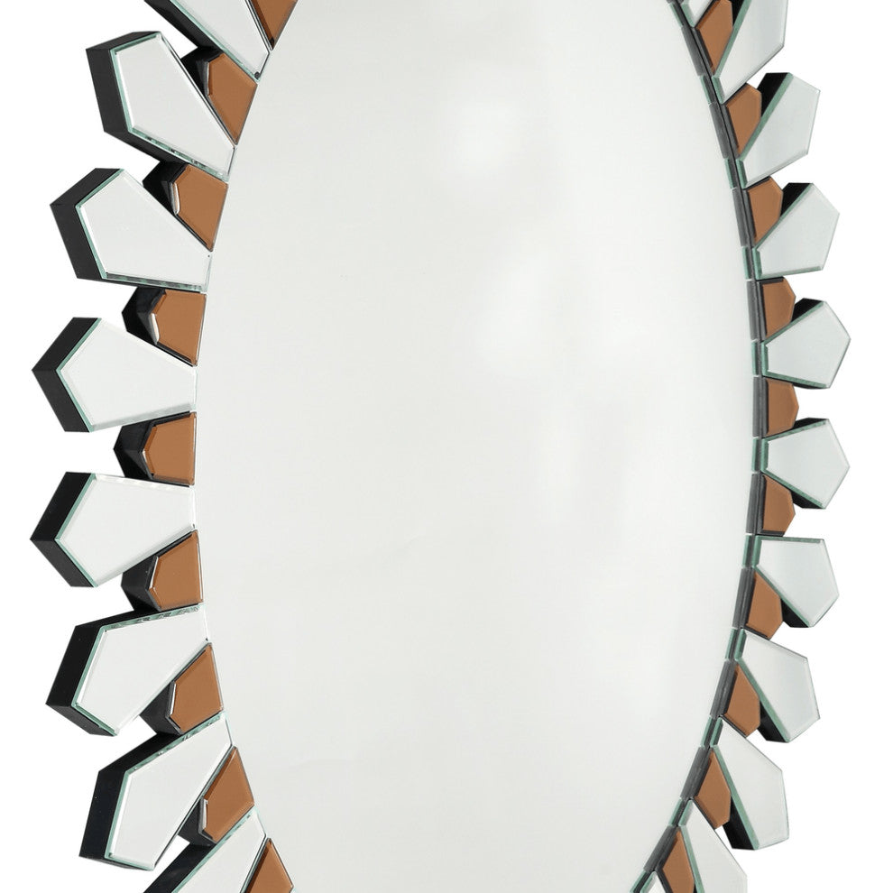 Gold Round Accent Glass Mirror