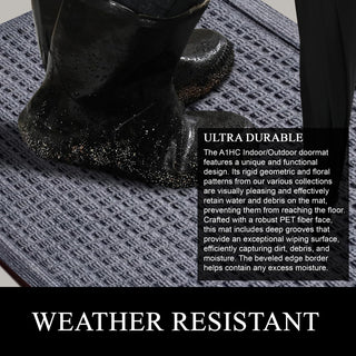 A1HC Superior Absorbant Polypropylene Doormat, Dark Gray Waffle, 18"x30"