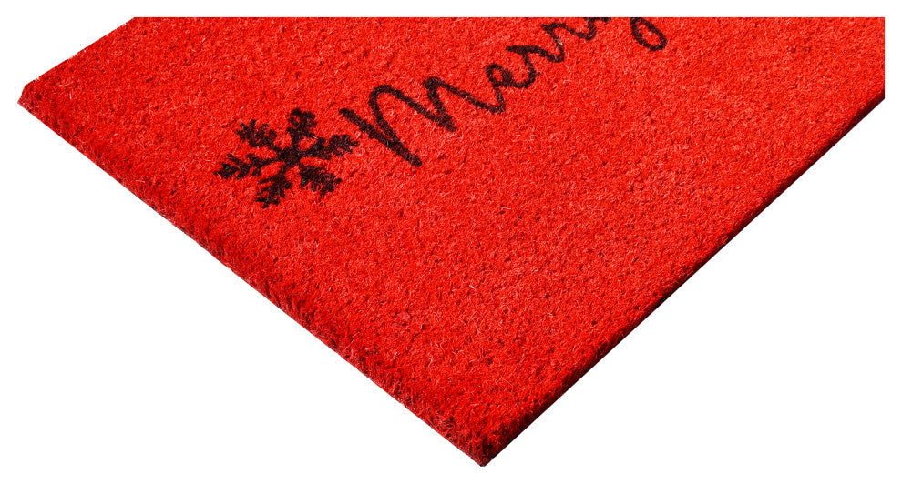 Red Merry Christmas Doormat, 24x36