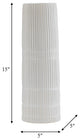 Ceramic 15"H Lined Cylinder Vase, White