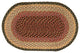 Burgundy/Gray/Cream Oval Braided Rug 20"x30"